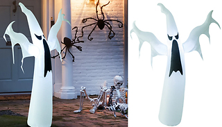 HOMCOM 1.2M Inflatable LED Halloween Ghost Decoration