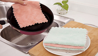2 or 5 Dish-washing and Cleaning Cloths - 4 Colours