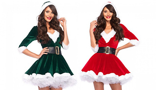Women's Santa Claus Christmas Costume - 2 Colours & 4 Sizes