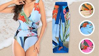 Tropical V-Neck Swimsuit - Available with a Skirt!