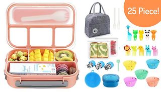 25-Piece Set or Box Only Bento Lunch Box - 2 Colours 