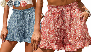 Little Flower Cotton Loose Shorts - 4 Colours & 5 Sizes