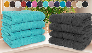 4-Pack of Egyptian Cotton Bath Towels - 15 Colours