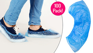 100-Pack of Disposable Plastic Shoe Covers
