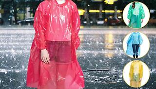 5-Pack Disposable Emergency PE Raincoats - 4 Colours
