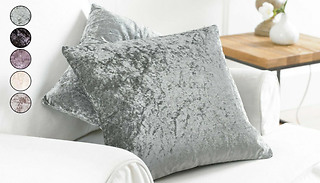 Pair of Crushed Velvet Cushion Covers - 2 Sizes & 5 Colours