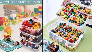 Building Blocks Storage Box - With Adjustable Compartments