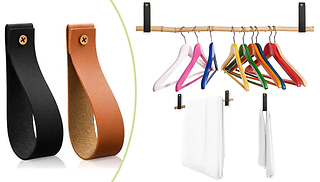 Faux-Leather Wall Hooks - 8-Pack