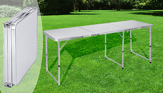 Folding Adjustable Height Camping Table - 2.6ft, 4ft or 6ft