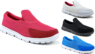Slip-On Breathable Canvas Trainers - 4 Colours & 6 Sizes