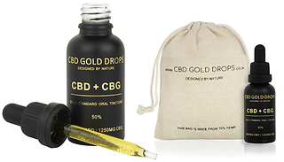 CBD Gold Drops 50% CBD & CBG Oil 30ml - 1, 2 or 3 Bottles