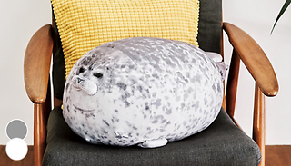 Plush Seal Cushion in Dark Grey or White - 3 Sizes