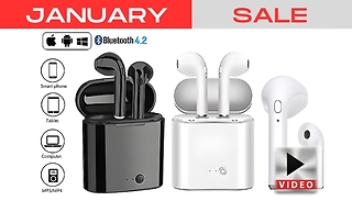 Wireless Apple & Android Compatible Earbuds & Charge Case - 5 Colours