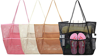Large Mesh Casual Shoulder Beach Bag - 4 Colours
