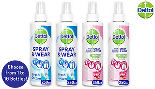 Dettol Spray & Wear Fabric Spray - Up to 2.5 Litres & 2 Scents