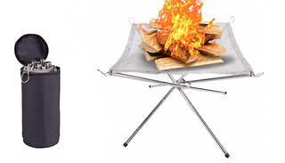 Portable Pop-Up Stainless Steel Fire Pit With Storage Case
