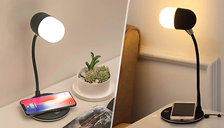 3-in-1 Rotating Lamp, Bluetooth Speaker & Wireless Charger