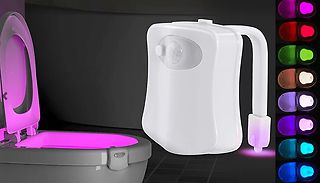 8 or 16 Colour Motion Sensing LED Toilet Light - 1 or 2 Pack
