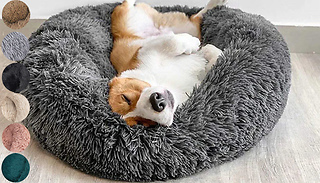 40, 60, or 80cm Round Marshmallow Fleece Pet Bed - 9 Colours