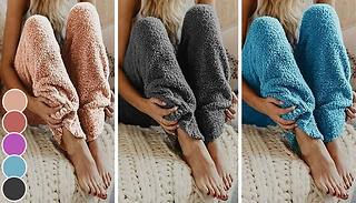 Teddy Fleece Pyjama Bottoms - 5 Colours & 5 Sizes