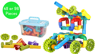 48 or 96-Piece Pipe Building Blocks Set