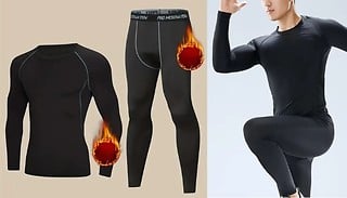 Thermal Long Sleeve Top & Bottoms Set - 2 Colours & 6 Sizes
