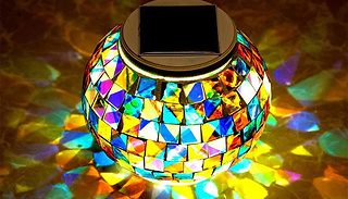 Mosaic Colour Changing Glass Ball Solar Light