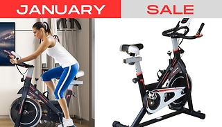 HOMCOM Indoor Exercise Bike With LCD Display
