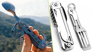 5-in-1 Stainless Steel Camping Utensil Tool with Safety Lock