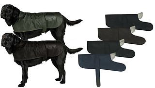 Adjustable Waxed Cotton Waterproof Dog Coat - 4 Colours & 8 Sizes