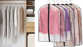 6 Piece Transparent Clothing Covers - 2 Colours