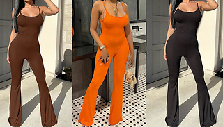 Women's Sleeveless Wide-Leg Stretch Jumpsuit - 3 Colours & 3 Sizes