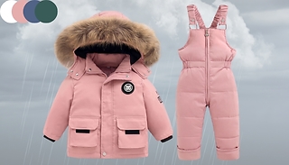 Children's Puffer Dungarees & Coat Set - 4 Colours, 4 Sizes 