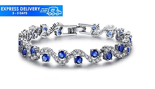1 or 2 Blue Simulated Sapphire Bracelet made with Crystals from Swarov ...