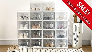 HOMCOM Shoe Cabinet with Magnetic Door - 18 Pieces