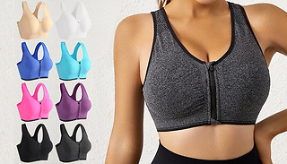Women's Zip-Up Sports Bra - 8 Colours & 5 Sizes