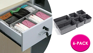 6-Pack of Foldable Drawer Organisers