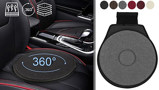360° Rotating Memory Foam Car Seat Cushion - 6 Colours