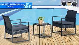 Outsunny 3-Piece Rattan Patio Set - 3 Colours