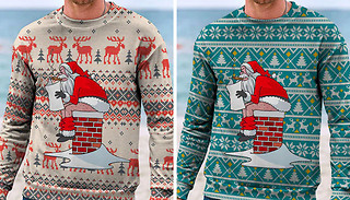 Santa Pooping Goofy Christmas Jumper - 6 Sizes & 3 Colours