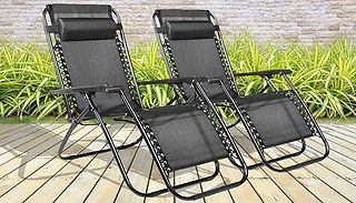 Pair of Zero Gravity Reclining Sun Loungers