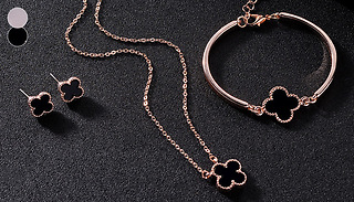 3-Piece Four Leaf Clover Jewellery Set - 2 Colours
