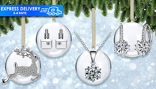 Set-of-4 Luxury Christmas Baubles Made With Crystals From Swarovski