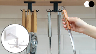 3-Pack of Kitchen Utensil Holders With 6 Rotatable Hooks - 2 Colours