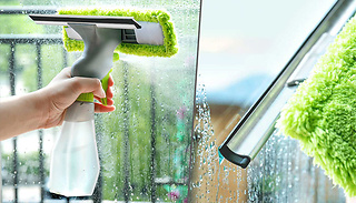 3-In-1 Window Cleaning Spray & Brush Scraper