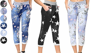 Printed Denim Look Three-Quarter Joggers - 6 Designs & 5 Sizes