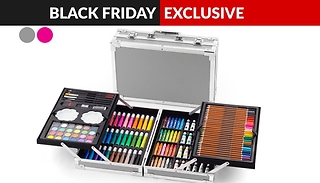 145-Piece Pencil & Paint Set with Aluminium Case - 2 Colours
