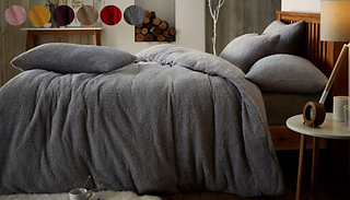Super Soft Teddy Fleece Duvet Set - 7 Colours & 3 Sizes