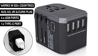 Universal Travel Adapter With USB & Type-C Ports