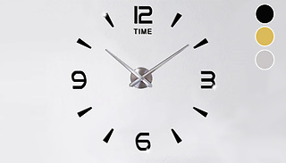 3D Mirror-Sticker Decorative Wall Clock - 3 Colours
